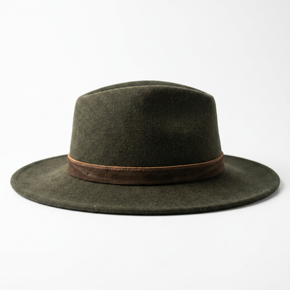 Linke Seitenansicht Herren Wollfilzhut Traveller Style extra breit
