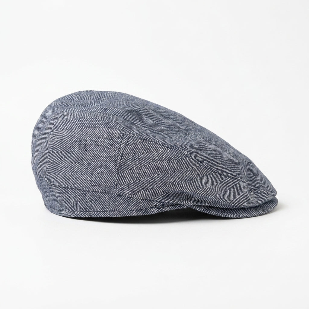Linke Seitenansicht der Flatcap in Anthrazit meliert