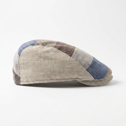 Flatcap aus Leinen linke Seitenansicht