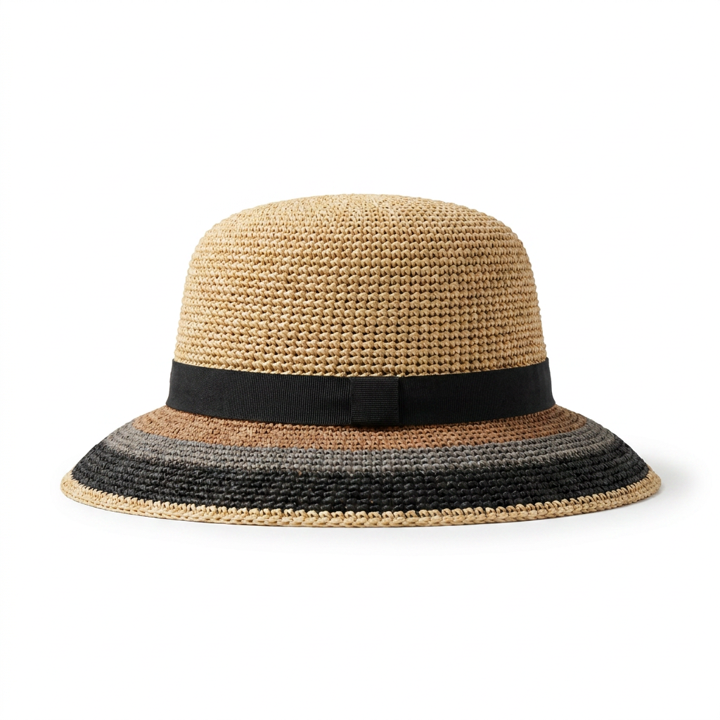 Cloche in Raffia linke Seitenansicht