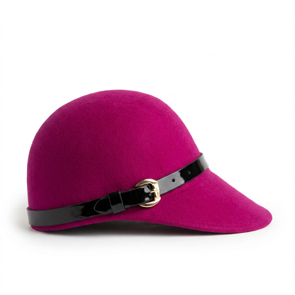 Damen Wollfilzhut Cloche Pink linke Seitenansicht