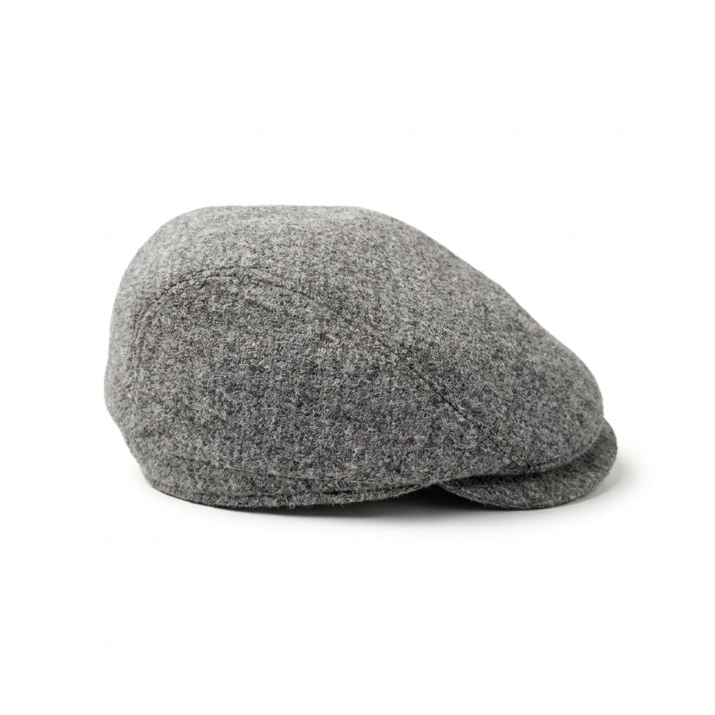 Flatcap Hellgrau linke Seitenansicht