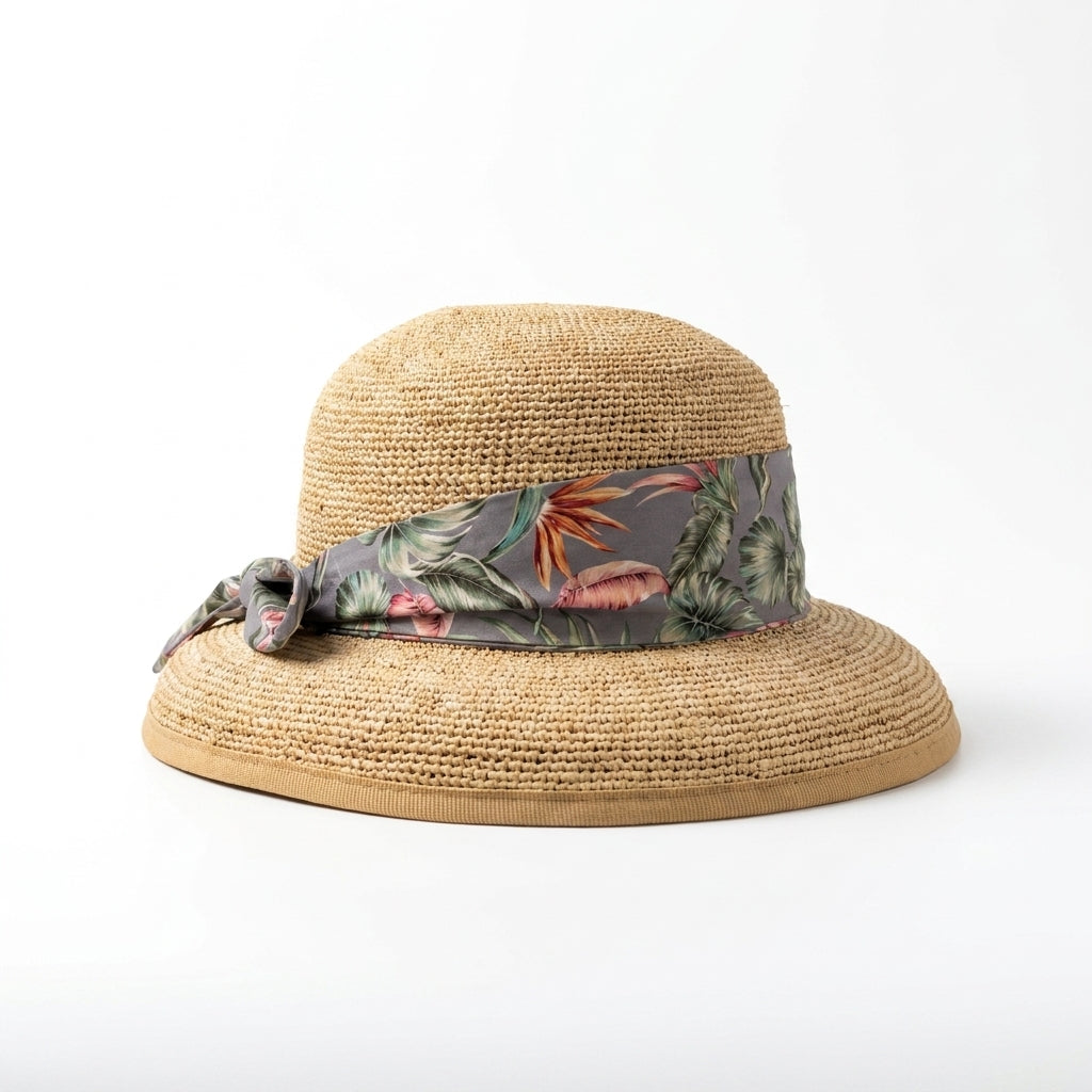 Raffia Glocke in Natur, rechte Seitenansicht