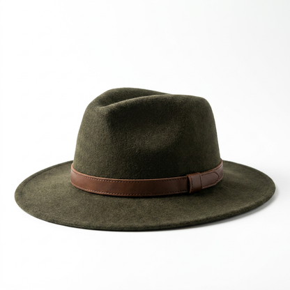 Rechte Seitenansicht Herren Wollfilzhut Traveller Style extra breit