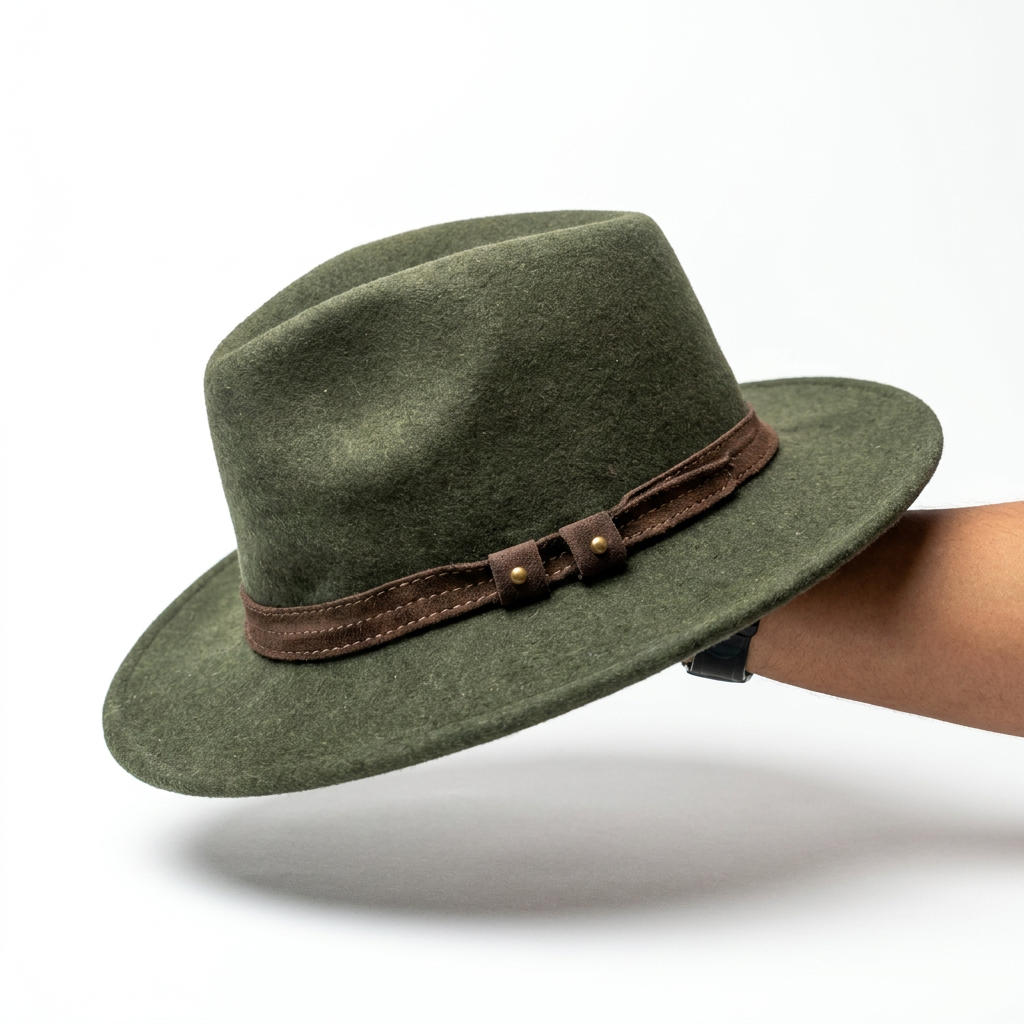 Herren Wollfilzhut Traveller Style breit rechte Seitenansicht