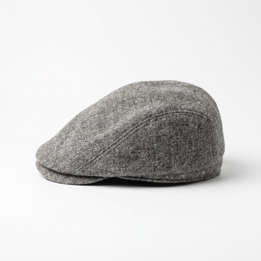 Flatcap Hellgrau rechte Seitenansicht