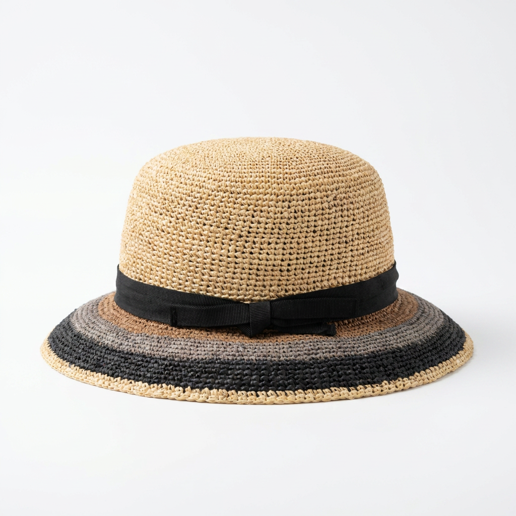 Cloche in Raffia rechte Seitenansicht