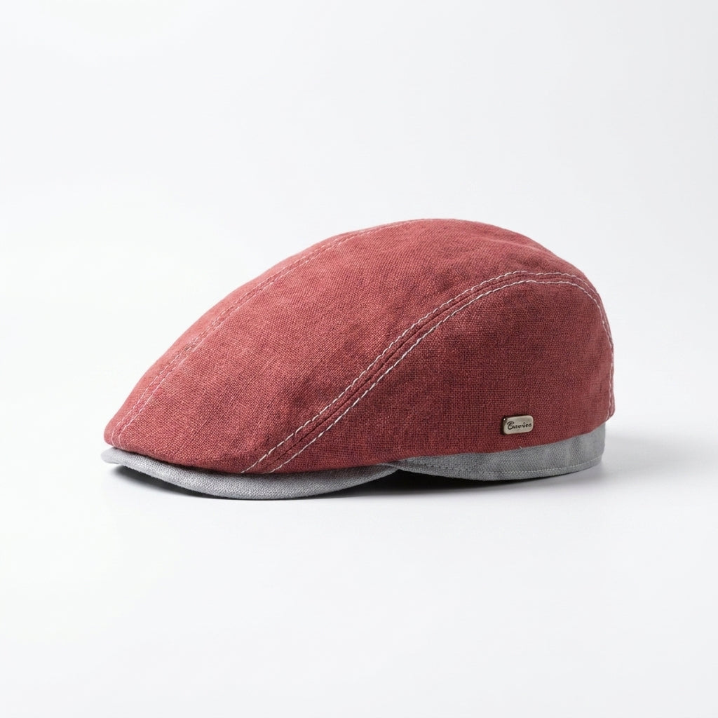 Flatcap aus Leinen rechte Seitenansicht