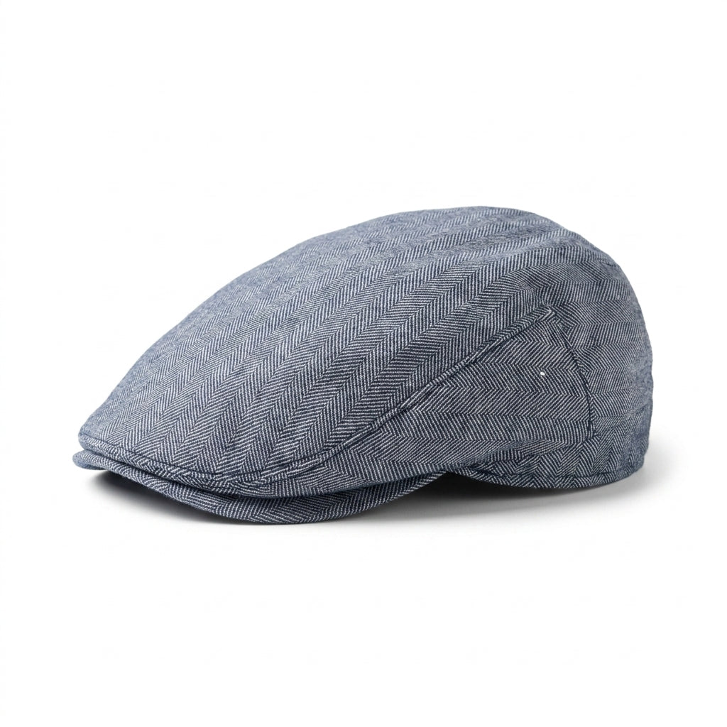 Rechte Seitenansicht der Flatcap in Anthrazit meliert