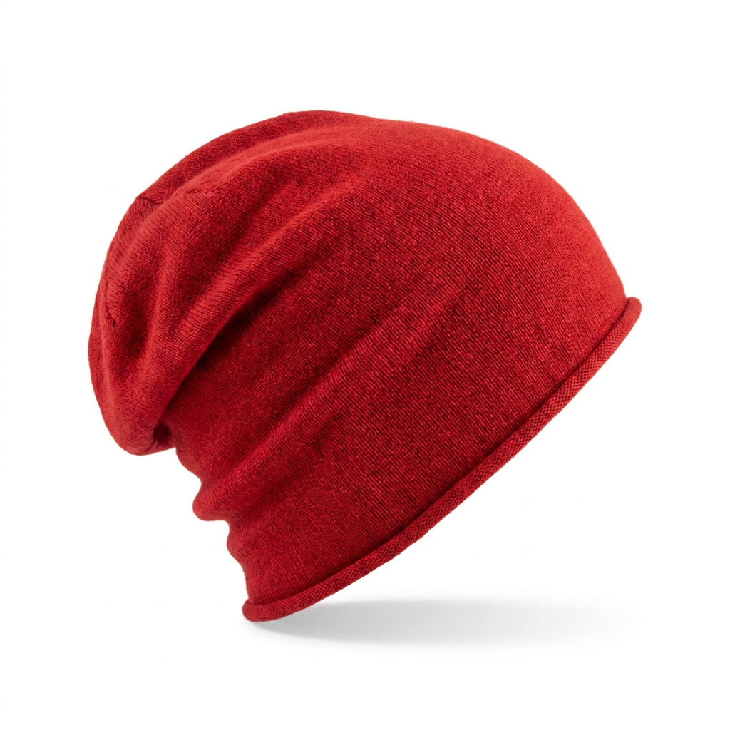 Beanie in Rot rechte Seitenansicht