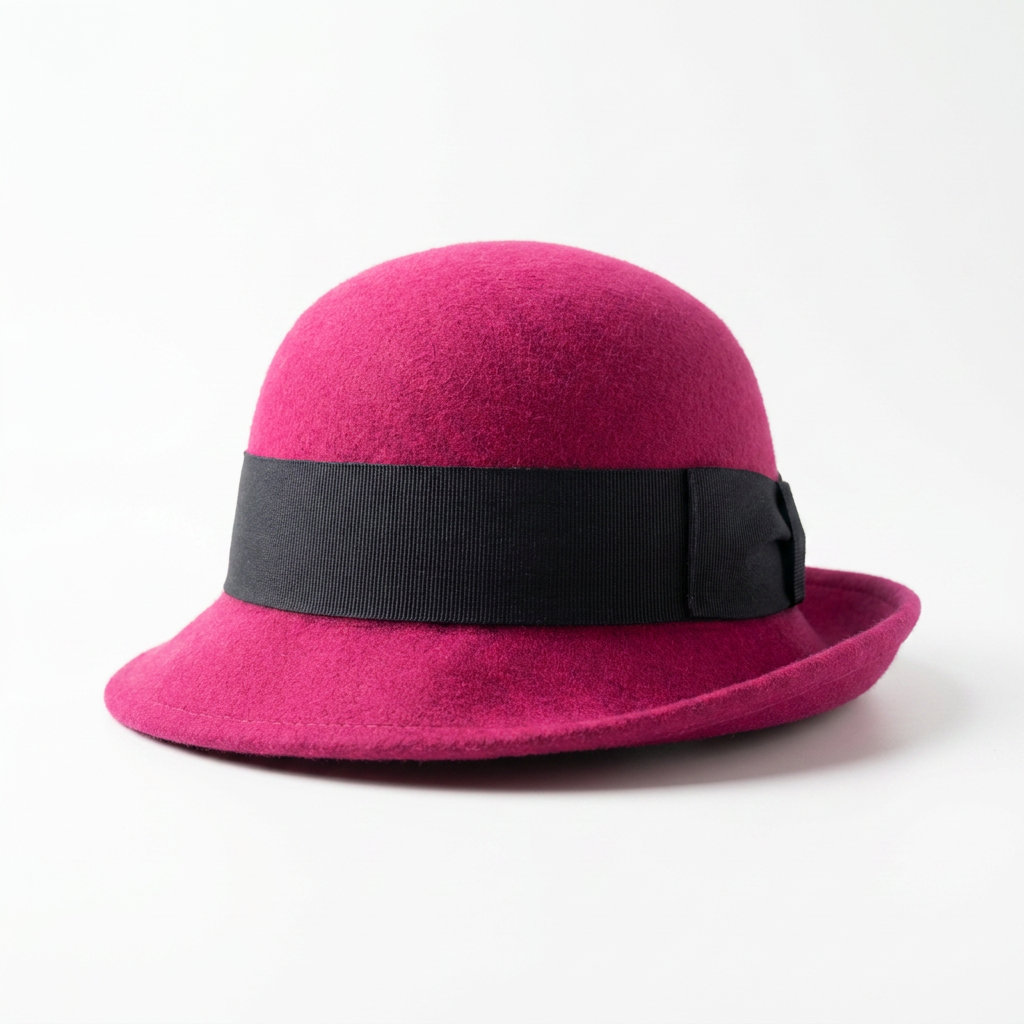 Damen Wollfilzhut Cloche Pink rechte Seitenansicht